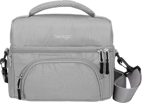 Vista 10 de Bentgo® Bolsa de almuerzo Deluxe - Lonchera duradera y aislada con bolsillo exterior con cremallera, bolsillo interior de malla, correas acolchadas