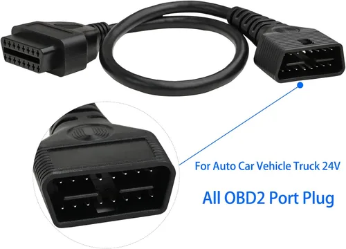 Vista 4 de iKKEGOL Cable cordón de extensión OBD2 OBD II macho a hembra completo de 16 pines, adaptador de herramienta de diagnóstico para auto coche vehículo