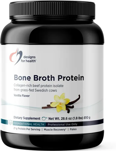 Vista 8 de Designs for Health Proteína en polvo de caldo de hueso, 0.74 oz de aislado de proteína de carne de res rica en colágeno alimentado con pasto