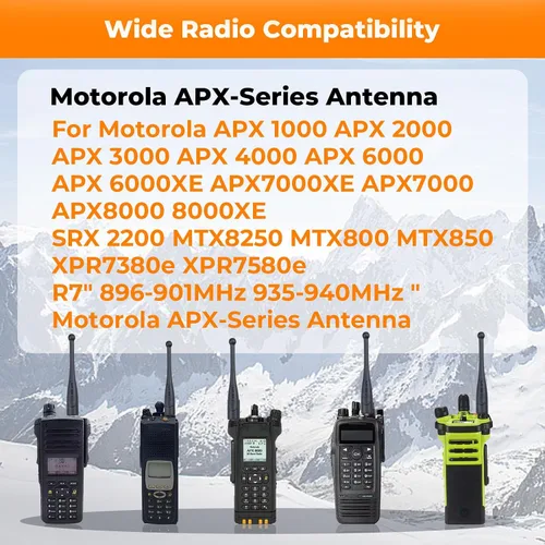 Vista 3 de Paquete de 2 antenas rechonchas NAR6595A para Motorola APX 6000 – 4 pulgadas 764-870 MHz con soporte de ubicación – Compatible con APX