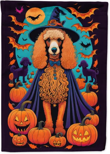 Vista 83 de Caroline's Treasures DAC1466GF - Bandera decorativa para jardín de Halloween de Affenpinscher Witchy para jardín, decoración para patio exterior