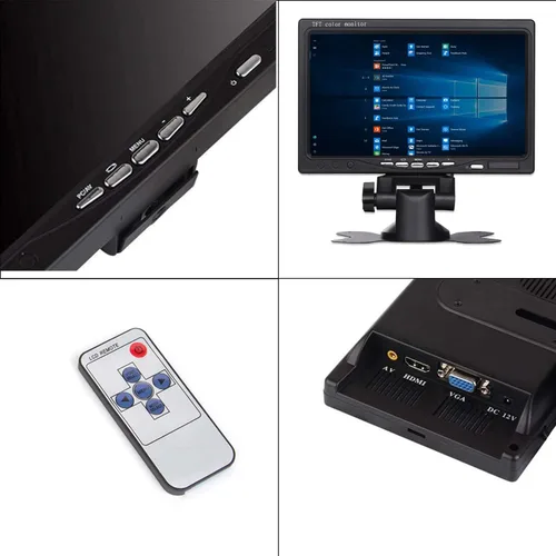 Vista 5 de Monitor de 7 pulgadas HDMI - 1024x600 HD TFT Pantalla LCD AV VGA entrada Altavoz incorporado para Raspberry Pi 3 Modelo B+3B CCTV PC DVR Car