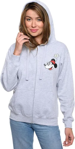 Vista 3 de Disney Sudadera con capucha para mujer con estampado de Mickey y Minnie Mouse y cremallera