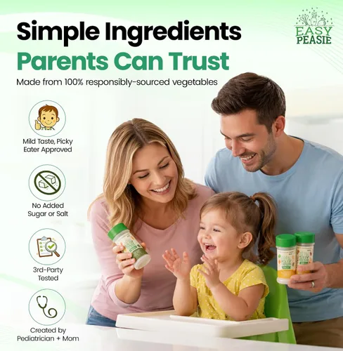 Vista 4 de Easy Peasie Polvos vegetales naturales para niños y comensales exigentes Aditivo de polvo de vegetales oculto para comidas y batidos