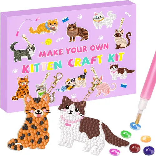 Vista 16 de Labeol Artes y manualidades para niños de 8 a 12 años – Crea tus propios llaveros GEM, arte de diamantes 5D por números, kits de arte GEM para niños