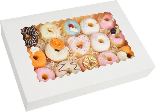 Vista 9 de Moretoes 30 cajas grandes para galletas de 16 x 11 x 2.5 pulgadas, cajas