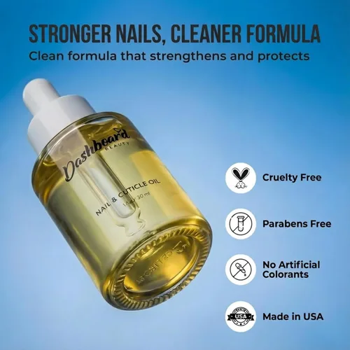 Vista 7 de Dashboard Beauty Aceite de uñas para cutículas, hidratante de uñas avanzado y fortalecedor de uñas premium con jojoba, vitamina E, repara las uñas