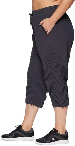 Vista 4 de RBX Pantalón capri tejido ligero con cordón para mujer, talla grande