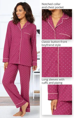 Vista 80 de PajamaGram Conjunto de pijama para mujer – Pijama para mujer, jersey novio, 100% algodón
