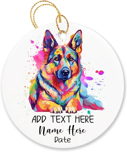 Vista 15 de Adorno personalizado de Chow Chow Chow de Navidad 2025, regalo de adorno de árbol de Navidad para amantes de los perros, adorno único de Navidad