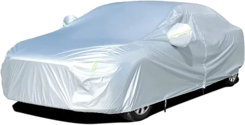 Vista 20 de Tecoom Funda impermeable para todo tipo de clima, resistente al viento, protector de granizo con forro polar y puerta con cremallera, protección