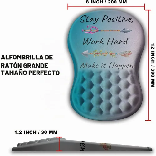 Vista 4 de Alfombrilla de ratón con soporte de muñeca, alfombrilla de ratón ergonómica con punto de masaje, cómoda alfombrilla de ratón para computadora