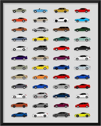 Vista 15 de Idea Network Póster hecho a mano compatible con Nissan Skyline GT-R Generations Print