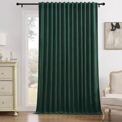 Vista 24 de Timeper Cortinas opacas de terciopelo negro de 42 pulgadas de ancho x 84 pulgadas de largo, cortinas opacas para dormitorio, sala de estar, cortinas