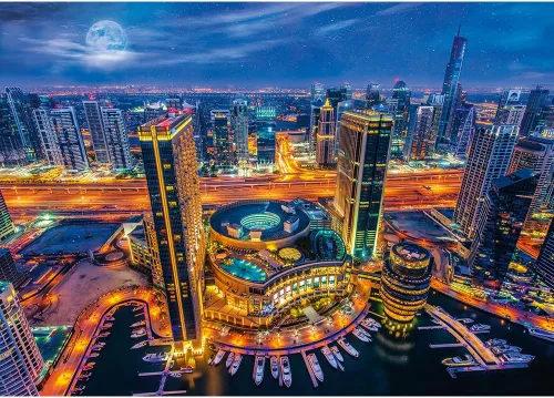 Vista 2 de Trefl Lights of Dubai - Rompecabezas de 2000 piezas de 37.8 x 26.9 pulgadas