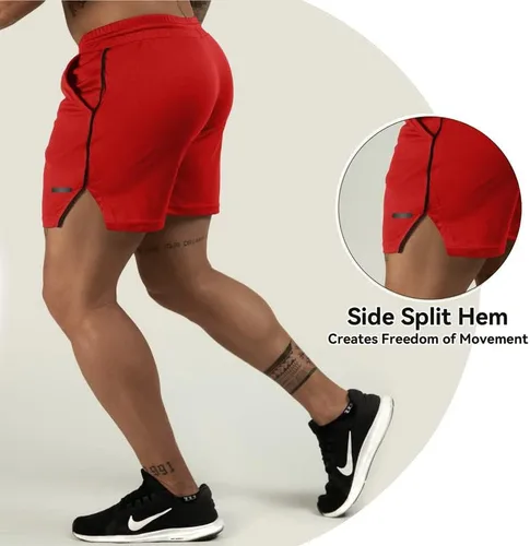 Vista 6 de TEZO Pantalones cortos de entrenamiento para hombre, 5 pulgadas, para gimnasio, atletismo, correr, entrenamiento, de secado rápido, pantalones
