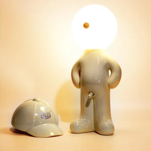 Vista 7 de Lámpara de Mesa Divertida con Interruptor de Palanca, Luz Nocturna Recargable para Mesita de Noche, Regalo Broma de Elefante Blanco con Sentido