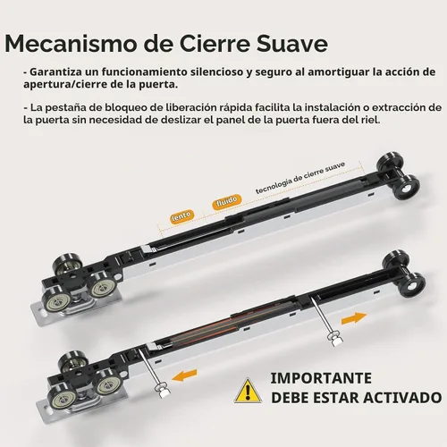 Vista 7 de EaseLife - Kit de marco para puerta de bolsillo de 28x80 pulgadas con mecanismo de cierre suave de dos vías para paredes de montantes de 2X4