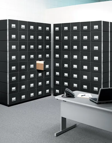 Vista 2 de Bankers Box - Paquete de 6 archivadores STAXONSTEEL para ahorrar espacio máximo, pilas de 10 alturas, marco de acero, carta, color negro