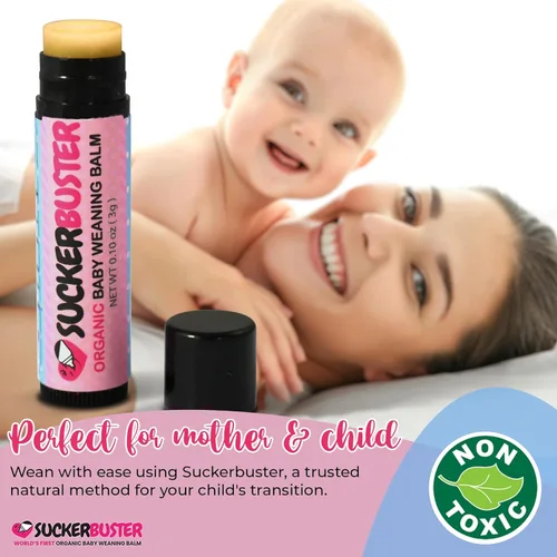 Vista 7 de SUCKERBUSTER - Bálsamo de destete para lactancia materna para bebés, 10 onzas, crema orgánica para pezones en barra de bálsamo - esenciales