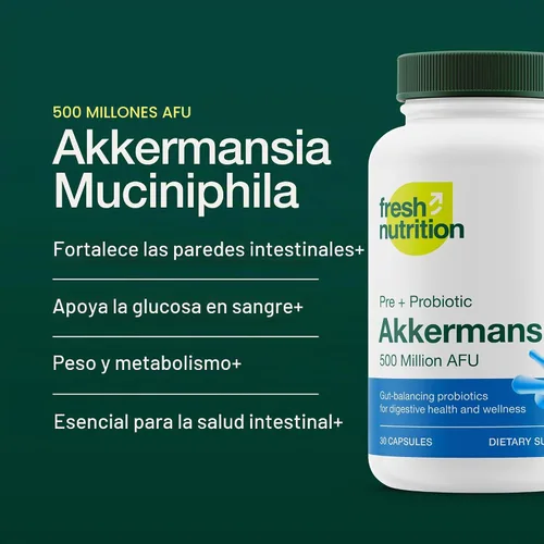 Vista 2 de Fresh Nutrition Akkermansia Muciniphila Probiótico, 30 Cápsulas