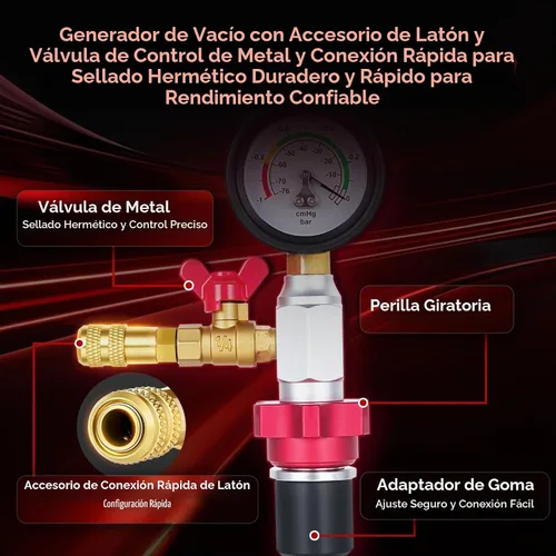Vista 3 de BILITOOLS Kit de recarga de vacío de refrigerante de 10 piezas, elevación