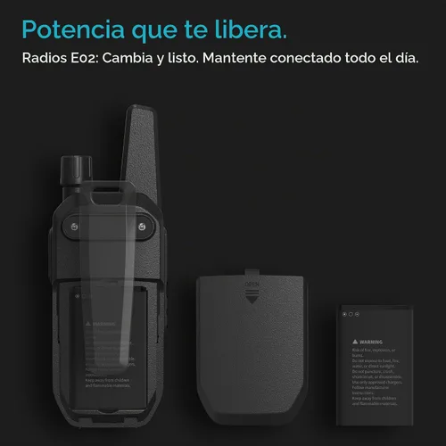 Vista 3 de E02 Walkie Talkies for Adults Rechargeable Two Way Radio