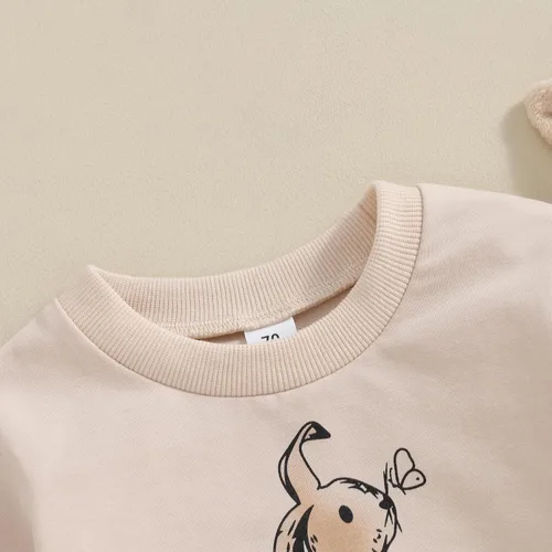 Vista 5 de Sudadera de manga larga con bordado de letras de corazón para el día de San Valentín para bebé y niña, ropa de otoño