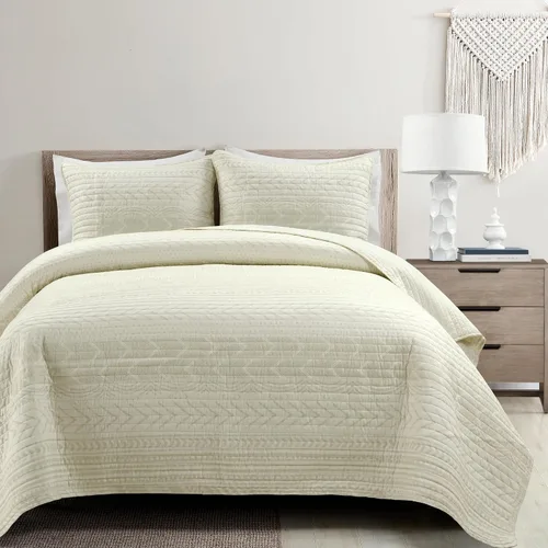Vista 10 de Lush Decor Hygge Geo - Juego de ropa de cama de 3 piezas, diseño de rayas, tamaño king, negro y blanco