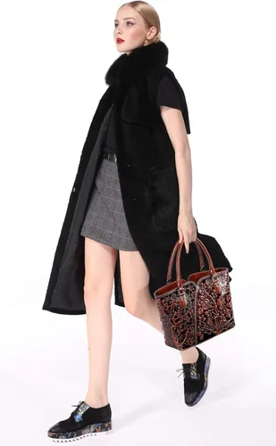 Vista 4 de PIJUSHI Bolsos de diseñador para mujer monederos florales con asa superior bolsos de cuero genuino para mujer cartera floral para mujer monederos