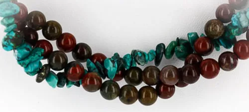Vista 3 de $300Tag Certificado de 3 hebras de plata Navajo Turquesa Nativo Americano Collar 15961 Hecho por Loma Siiva, Metal Piedra, turquesa estabilizada