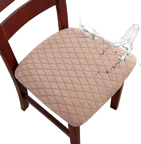 Vista 9 de Genina Fundas de asiento impermeables para sillas de comedor, fundas elásticas extraíbles y lavables, fundas de cojín para sillas de comedor