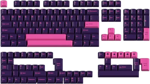 Vista 10 de Guffercty kred XDA Profile - Teclas negras minimalistas 75% Dye-sub PBT con teclas ISO para teclado mecánico MAC 60% 65% 75% 96% (muñeca negra)