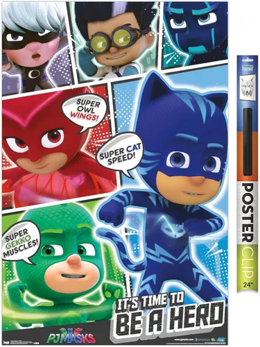 Vista 19 de Trends International PJ Masks - Póster de pared, 14.725 x 22.375 pulgadas, versión enmarcada de madera de granero