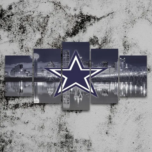 Vista 3 de Póster de fútbol americano de los Dallas City Cowboys, diseño deportivo, lienzo para pared, diseño artístico, decoración del hogar, marco grande