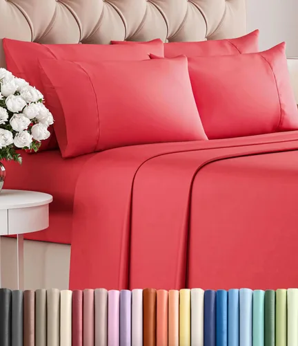 Vista 32 de Juego de sábanas Twin de 4 piezas - Cómodo, transpirable y refrescante - Juego de ropa de cama de lujo de hotel ultrasuave con bolsillos profundos