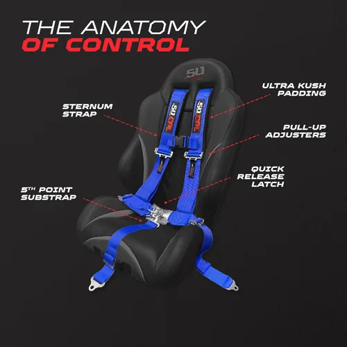 Vista 3 de 5 Point Harness for Bucket Seat & Bypass Plug for Bucket Seat, 9 Color Options, Compatiable with Canam, Racing Harness, UTV