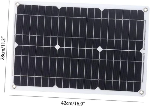 Vista 2 de BESPORTBLE Kit de panel solar portátil de CC con puertos USB duales y controlador de carga para mantenimiento de batería de barco de camping RV