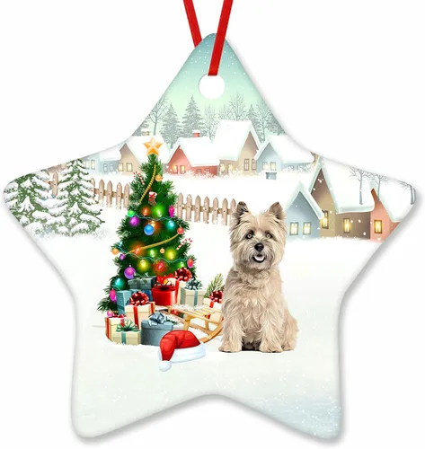 Vista 125 de Prezzy Airedale Terrier - Adorno para decoración de árbol de Navidad, regalos lindos para amantes de los perros, para familiares y amigos, nuevo