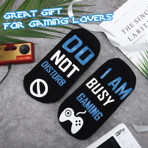 Vista 7 de QAPIZM Do Not Disturb I'M Gaming Socks, Teen Boys Gift Teenage Stocking Stuffers Gamer Sock for Men, Father, Dad, Grandson