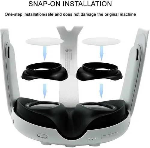 Vista 3 de Protector espaciador de lentes para Meta Quest 3, espejo de auriculares VR, protector de lente antiarañazos para Quest 3, marco resistente a