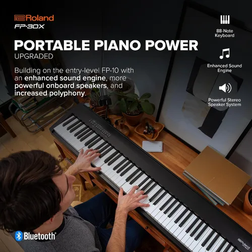 Vista 2 de Roland Piano digital con altavoces FP-30X - Negro
