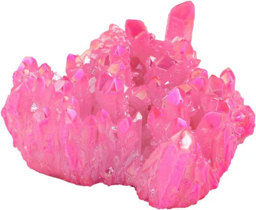 Vista 12 de Rockcloud - Escultura de cristal de cuarzo arcoíris con recubrimiento de titanio, geoda natural, druzy, piedra preciosa para decoración del hogar