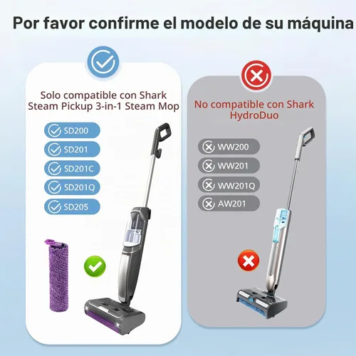 Vista 3 de SD201 Brush Roller Shark Mop: compatible con Shark Steam Pickup 3 en 1 Steam Mop SD200 SD201C SD201C SD201Q SD205 Modelos – Cepillo de rollo 1