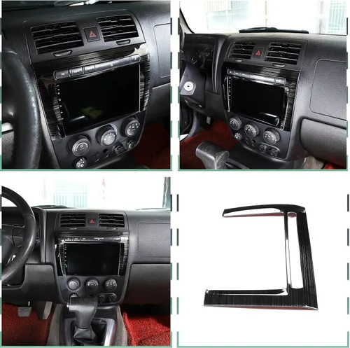 Vista 7 de Cubierta del marco de navegación de la consola central interior para Hummer H3 2005-2009 Accesorios de marco de decoración de coche (negro)