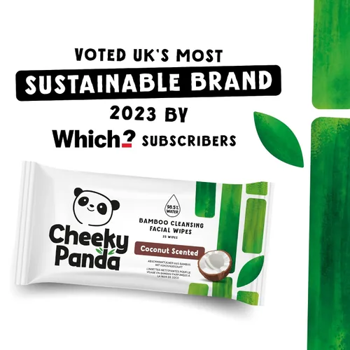 Vista 6 de The Cheeky Panda Paquete a granel de toallitas húmedas de limpieza facial 24 paquetes de 25 toallitas desmaquillantes desechables perfumadas