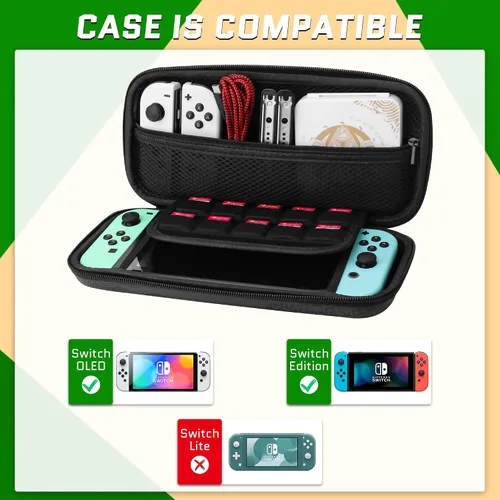 Vista 4 de Funda de transporte compatible con Nintendo SwitchSwitch OLED, Tear of The Kingdom Carcasa rígida de viaje portátil para accesorios de Switch