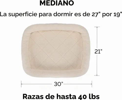 Vista 2 de Furhaven Cama para Perros para Perros Medianos/Pequeños y Gatos de Interior, 100% Lavable, Dimensionada para Adaptarse a Jaulas - Almohadilla