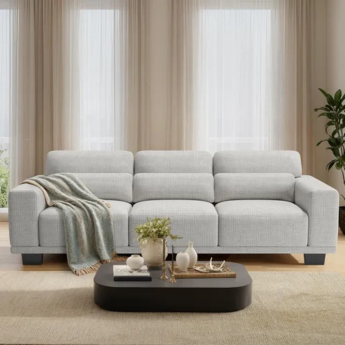 Vista 8 de Pipishell Sofá de 3 plazas, sofás para sala de estar con asientos profundos y reposabrazos anchos, cómodo sofá de 3 plazas de 89 pulgadas, apoyo