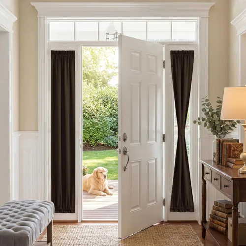 Vista 59 de PONY DANCE Persianas para puertas – Paneles opacos para tratamiento de ventanas, cortinas sólidas de alta resistencia con bolsillo para barra